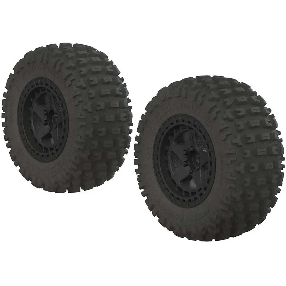 Arrma 1/10 Dboots Fortress Sc 2.2/3.0 Pre-Mounted Tires, 14Mm Hex, Black (2) 1