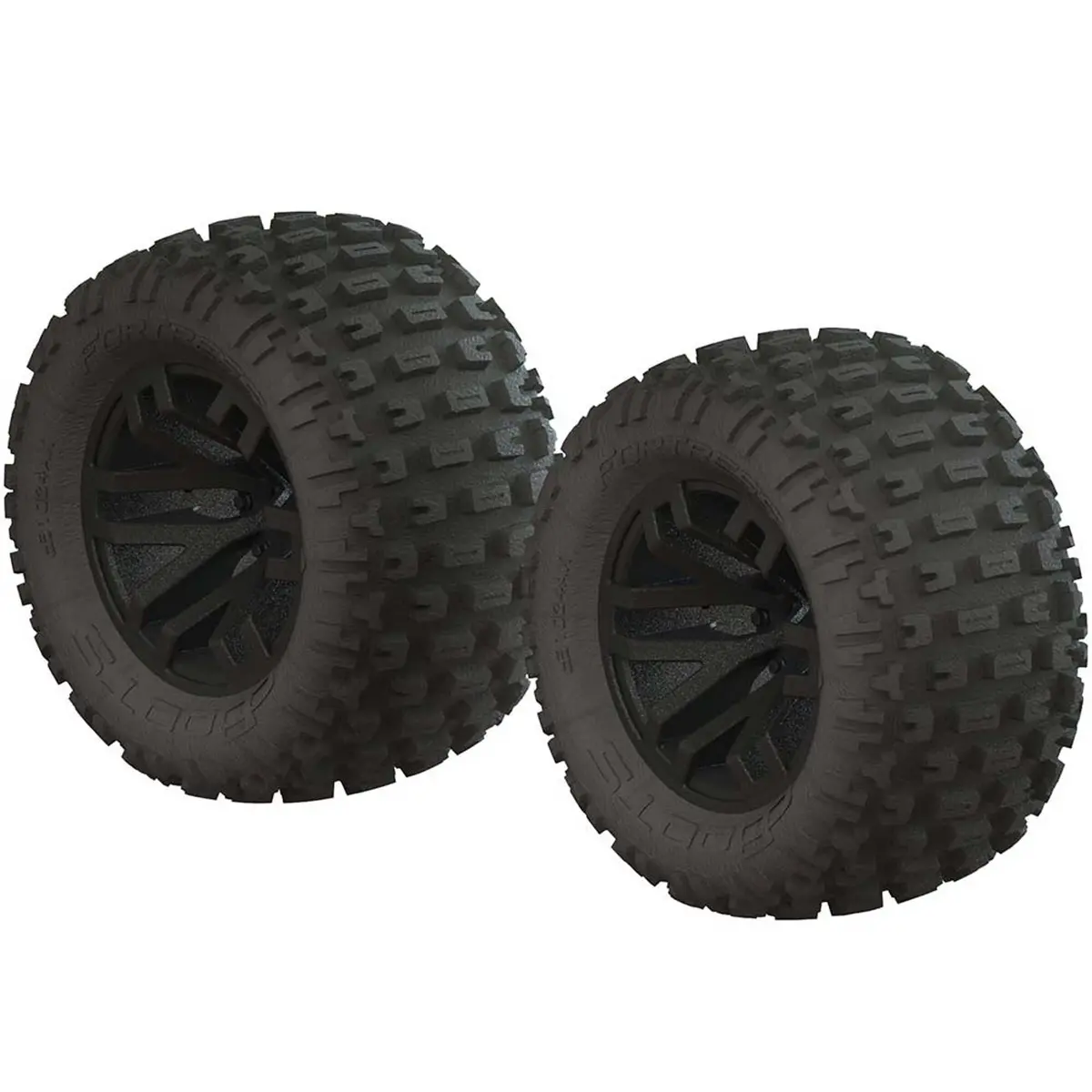 Arrma 1/10 Dboots Fortress Mt 2.2/3.0 Pre-Mounted Tires, 14Mm Hex, Black (2) 1