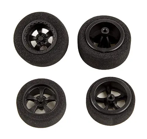 Team Associated Dr28 Front Or Rear Wheels And Tires, Mounted, Black 1