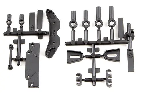 Team Associated Rc10b6.3 Servo Mount Brace, Tower Covers, Wire Clips, Rod Ends 1