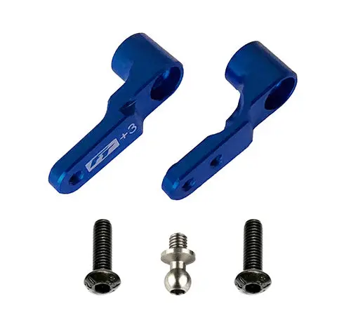 Team Associated Rc10b6 Ft Steering Bellcranks, +3Mm, Blue Aluminum 1