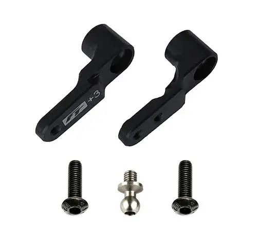 Team Associated Rc10b6 Ft Steering Bellcrank, +3Mm, Black Aluminum 1