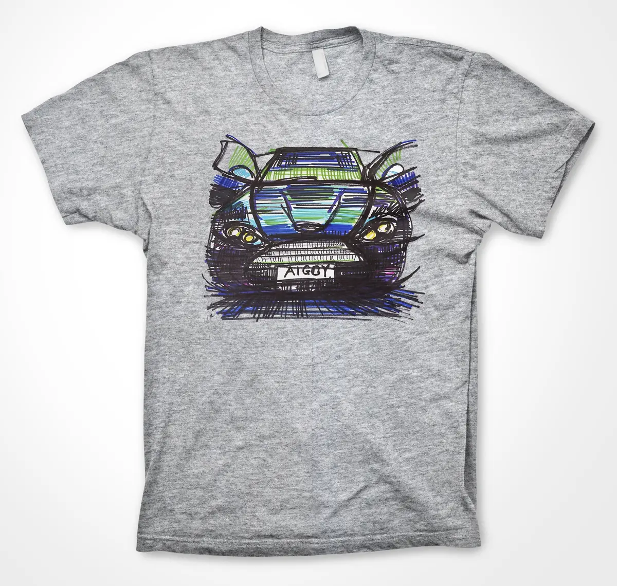 Aston Martin V8 Vantage Art T-Shirt – Iconic British Sports Car Design