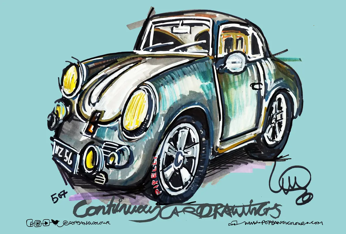 Porsche 356 | #Continuouscar Metal Print | 30Cm X 20Cm 1