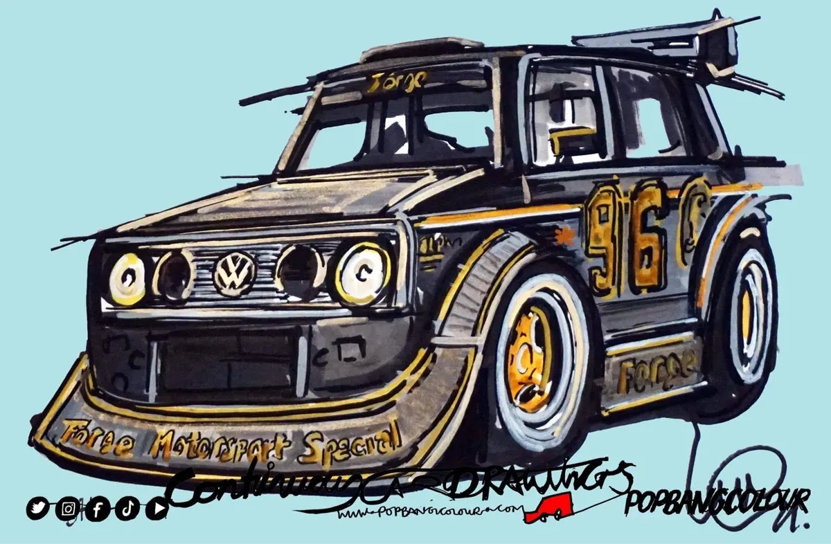 Vw Golf Forge Motorsport  #Continuouscar Metal Print | 30Cm X 20Cm 1