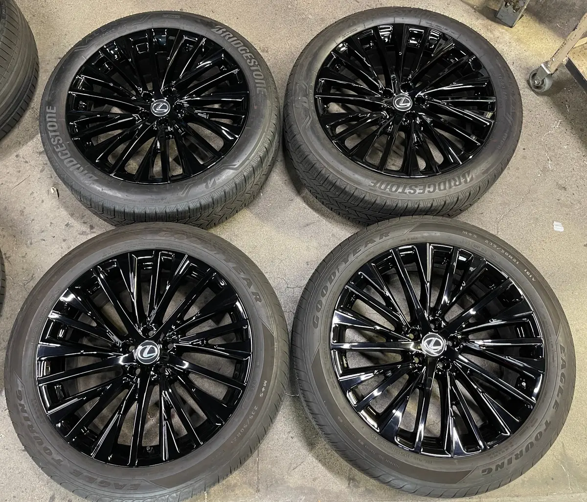 Sold 2023 2024 Lexus Rx350 Rx450h Rx500 Factory 21 Wheels Tires Oem Rims Gloss Black 1