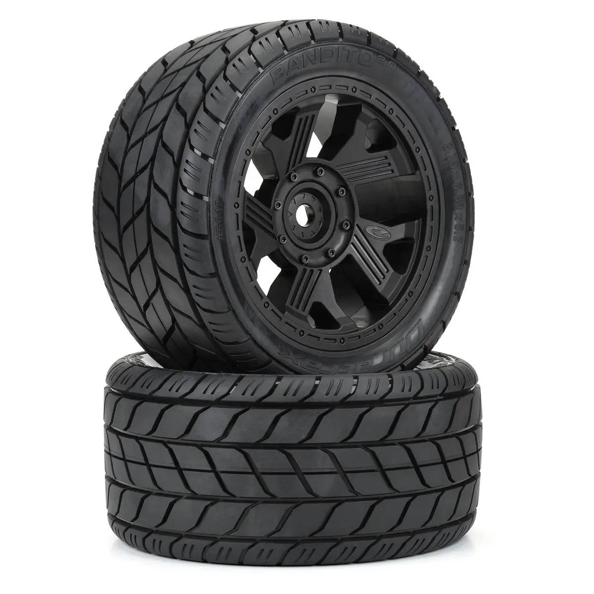 Duratrax 1/6 Bandito 2.0 F/R 5.7" Monster Truck Tires Mtd 24Mm Blk Ripper (2) 1