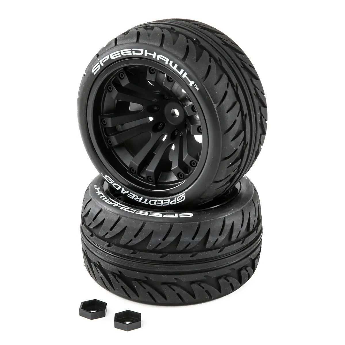 Duratrax Speedtreads Speedhawk Tires Mounted (2):  1/10 Stadium/Monster Truck 1
