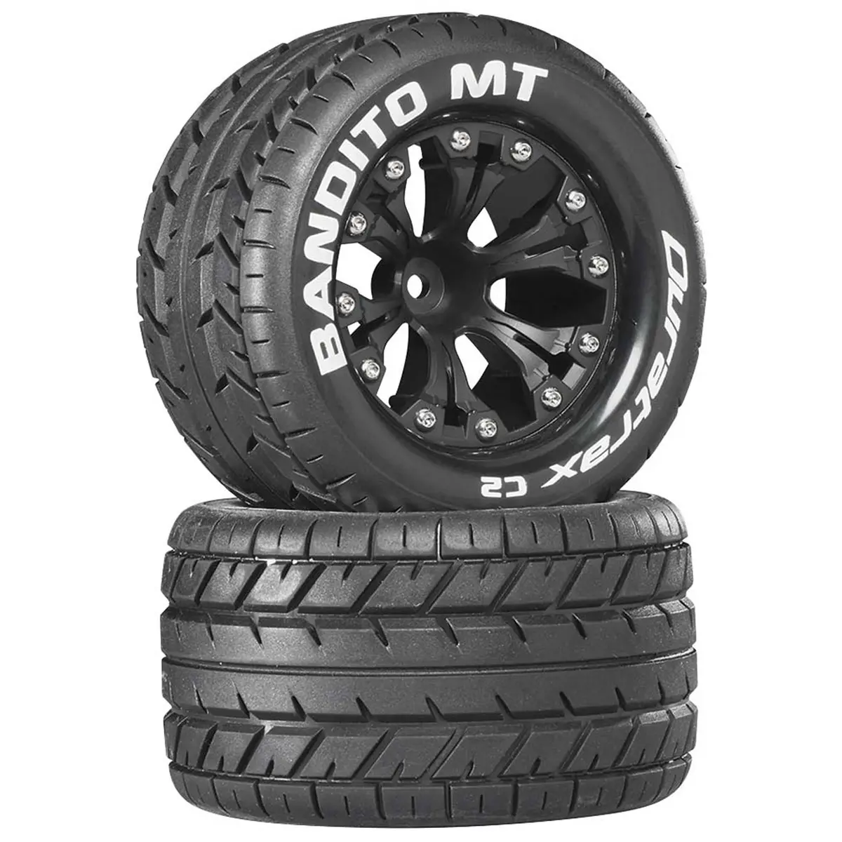 Duratrax Bandito Mt 2.8" Mounted 1/2" Offset C2 Tires, Black (2) 1