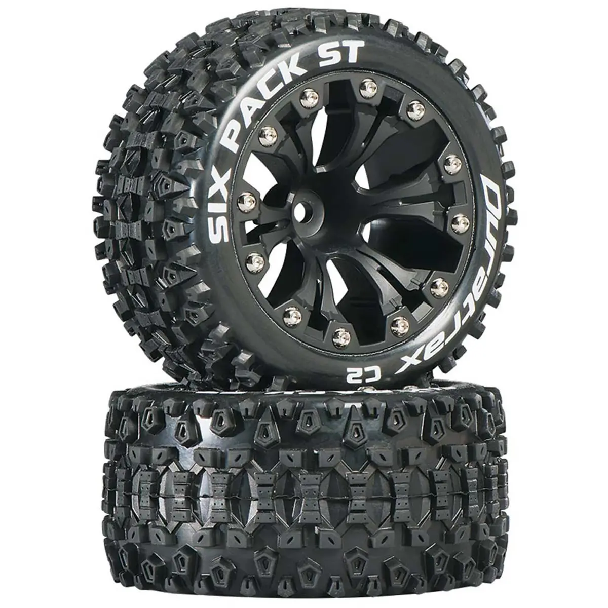 Duratrax Six Pack St 2.8" 2Wd Mounted 1/2" Offset Tires, Black (2) 1