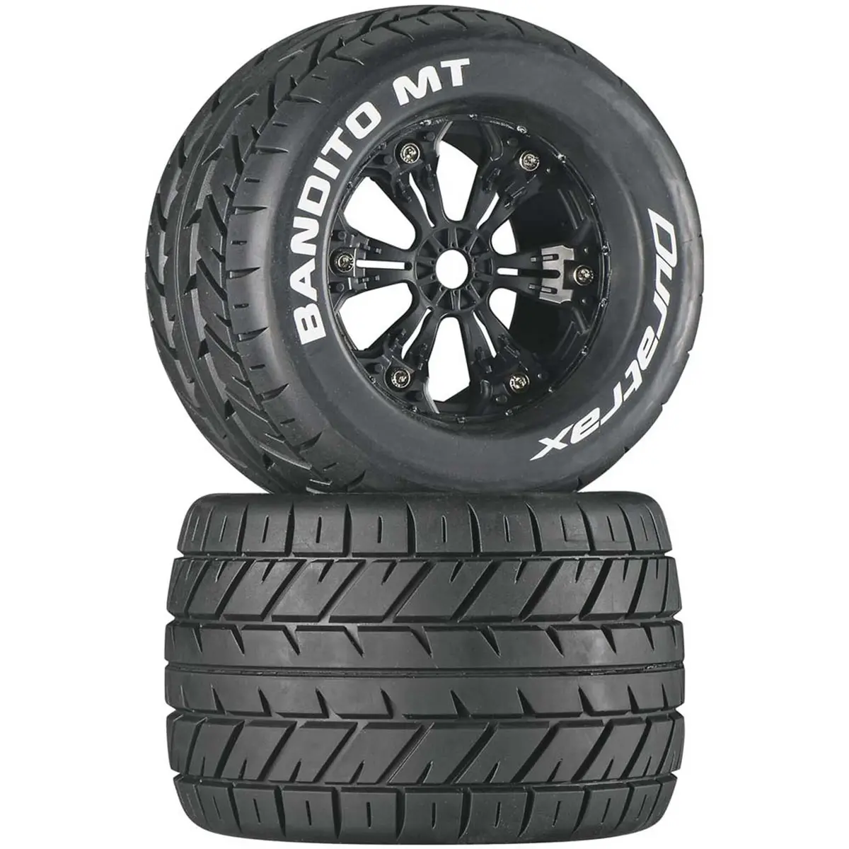 Duratrax Bandito Mt 3.8" Mounted Tires, Black (2) 1