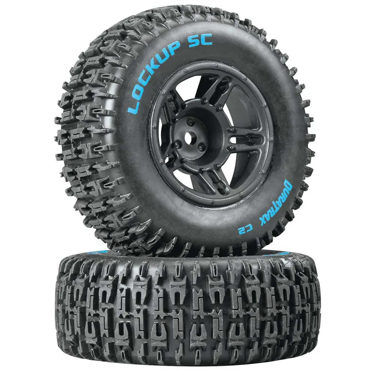 Duratrax Lockup Sc Tire C2 Mounted Black Front: Slash(2) 1