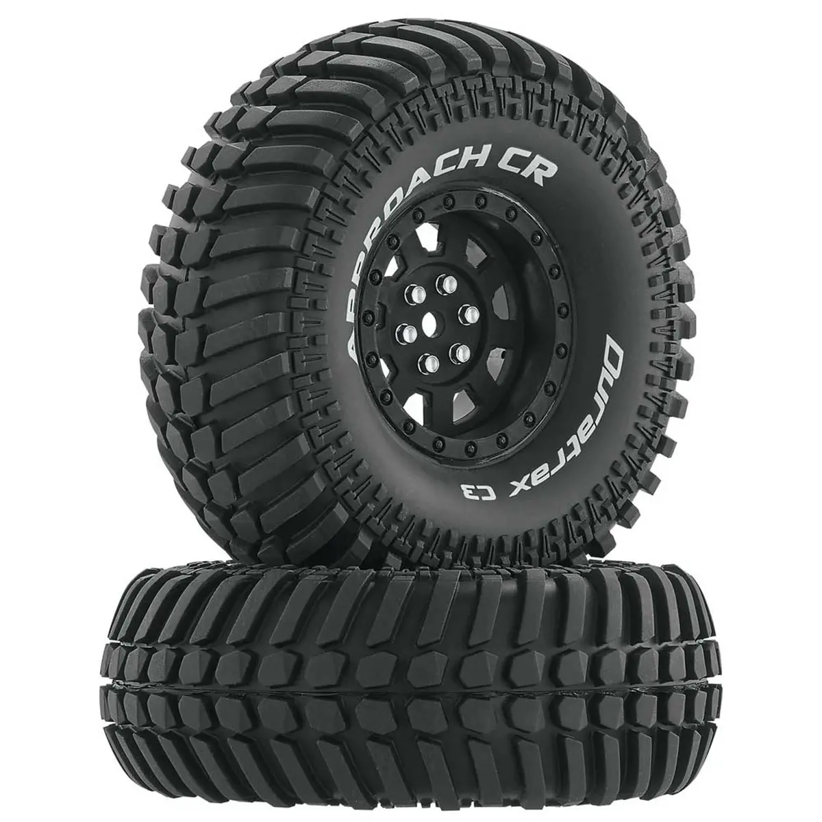 Duratrax Approach Cr C3 Mounted 1.9"Crawler Tires, Black (2) 1
