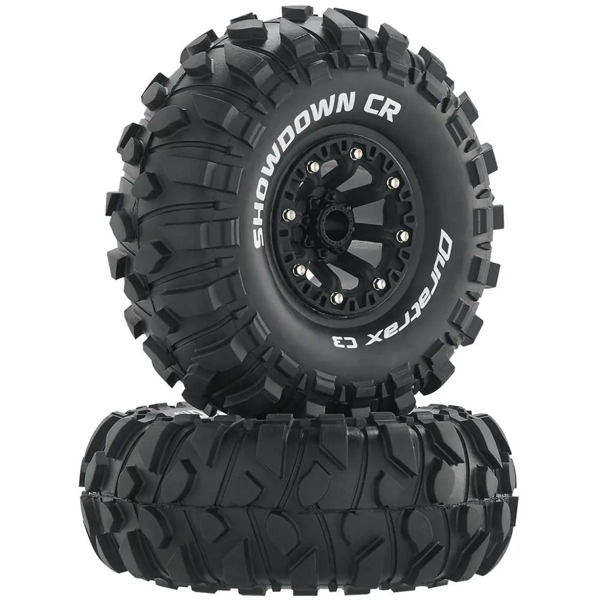 Duratrax Showdown Cr C3 Mounted 2.2" Crawler Tires, Black (2) 1
