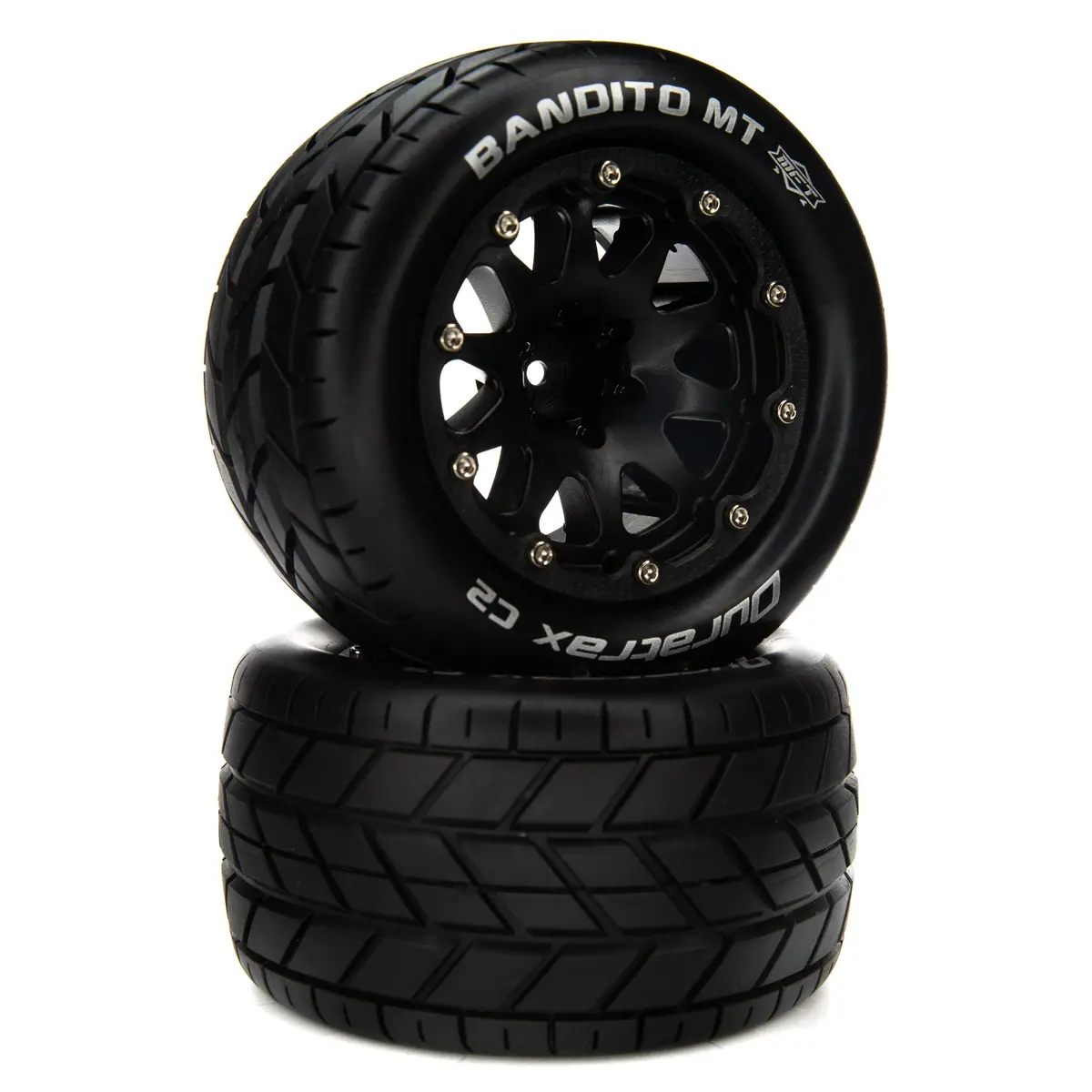Duratrax Bandito Mt Belted 2.8" Mounted Front/Rear Tires, 14Mm Black (2) 1