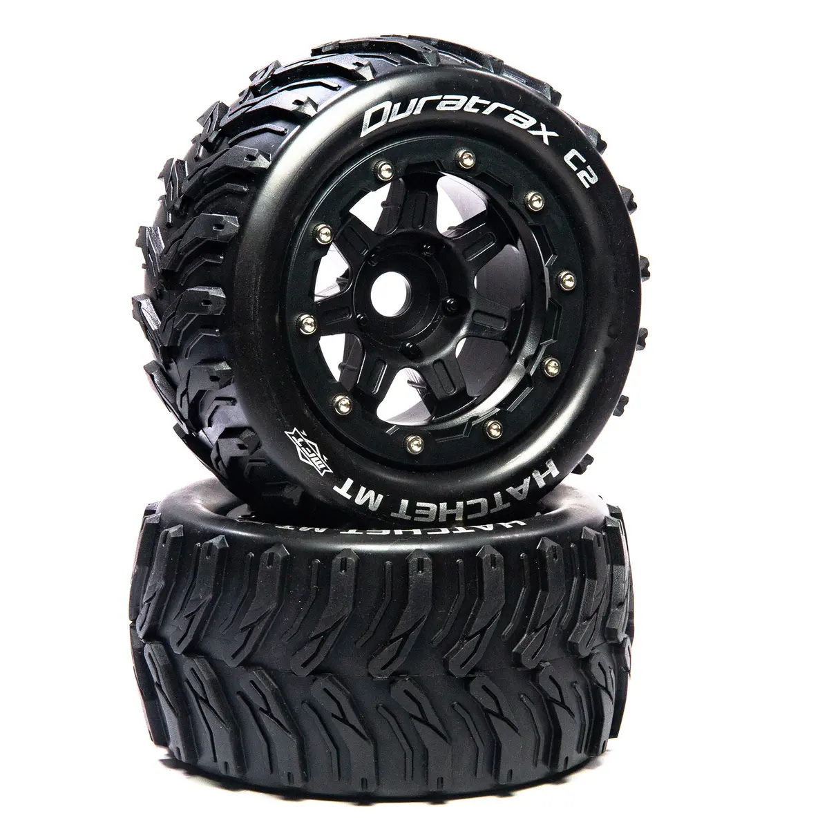 Duratrax Hatchet Mt Belt 2.8" Mounted Front/Rear Tires .5 Offset 17Mm, Black (2) 1