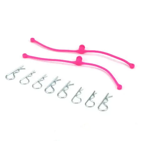 Dubro Body Klip Retainers, Pink (2) 1