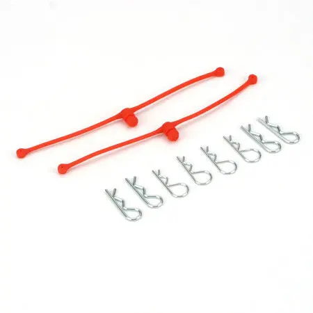 Dubro Body Klip Retainers, Orange (2) 1