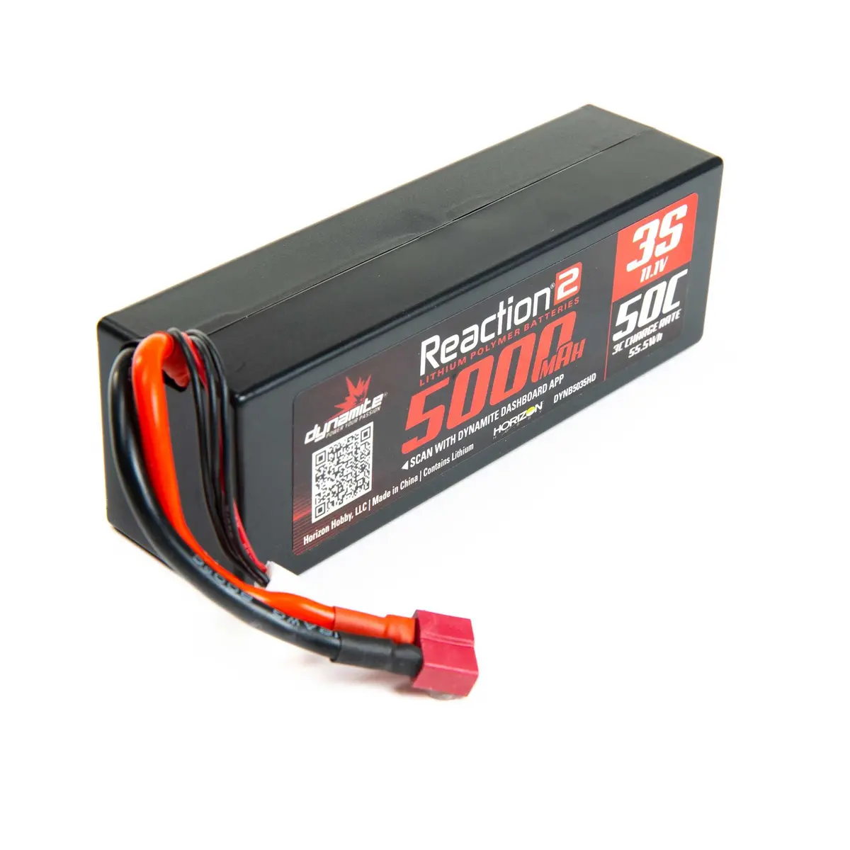 Dynamite 11.1V 5000Mah 3S 50C Reaction 2.0 Hardcase Lipo Battery: Deans 1