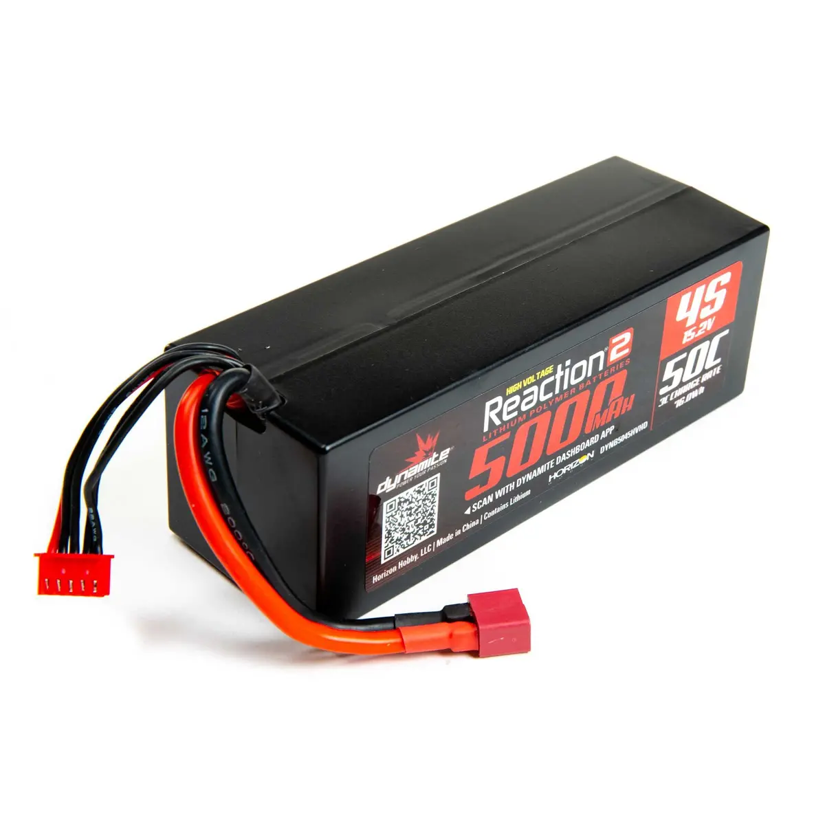 Dynamite 15.2V 5000Mah 4S 50C Reaction 2.0 Hardcase Hv-Lipo Battery: Deans 1