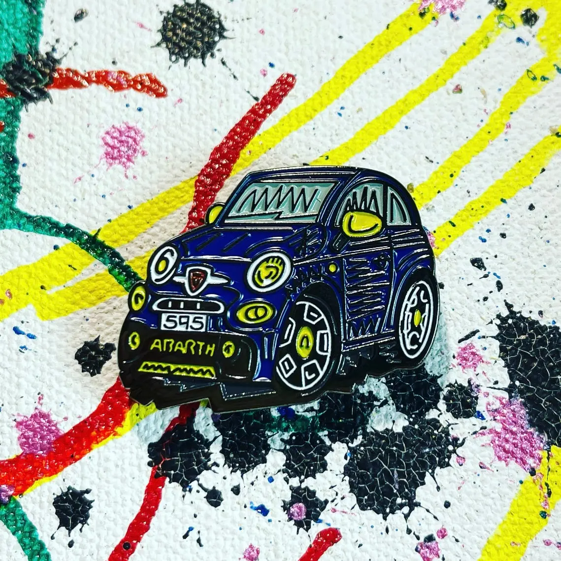Abarth 595 Blue- Limited Edition Enamel Pin Badge - Limited Stock 1