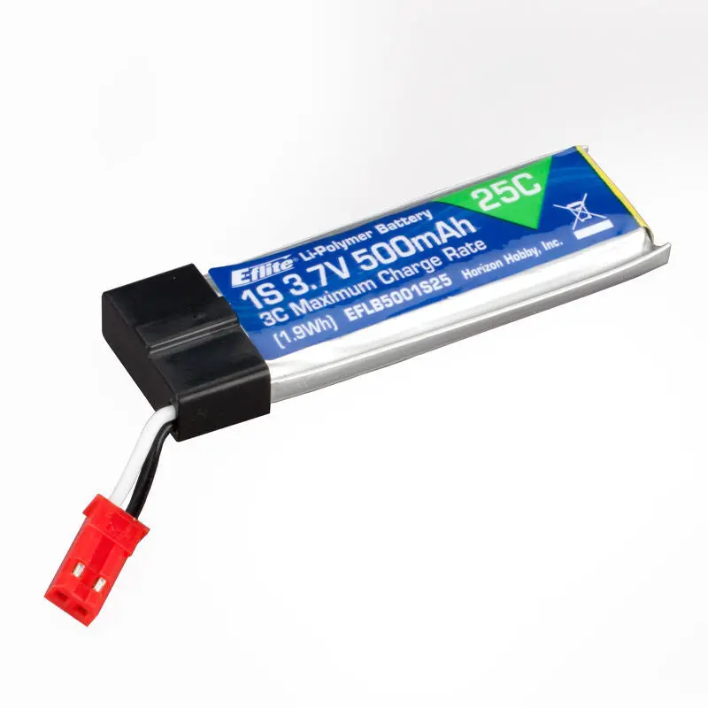 E-Flite 3.7V 500Mah 1S 25C Lipo Battery: Jst 1