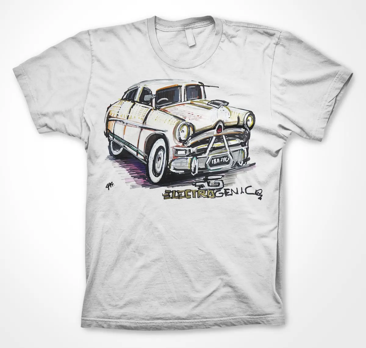 Hudson Commodore Electrogenic Rev Retro Design Unisex T-Shirt by Continuouscar