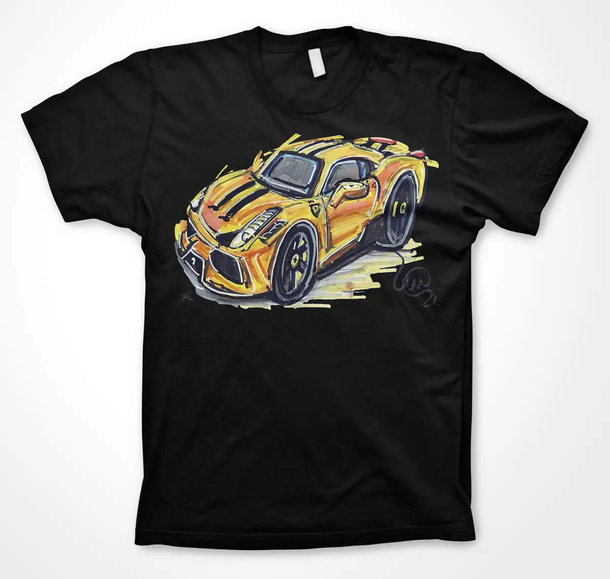 Ferrari 488 Pista - Xquiste - Yellow #Continuouscar Unisex T-Shirt 2
