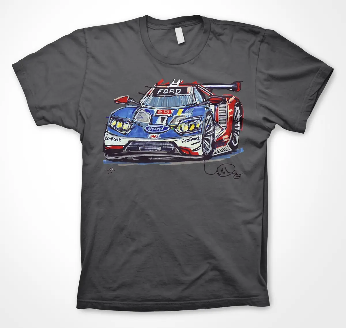 Ford GT LM Chip Ganassi Team Racing T-Shirt - Image 7