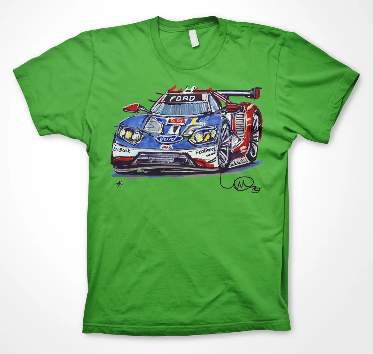 Ford GT LM Chip Ganassi Team Racing T-Shirt - Image 8