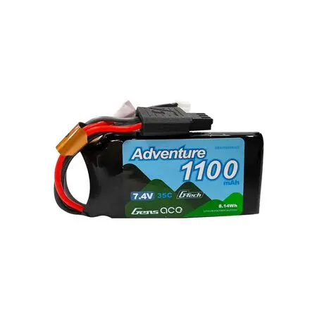 Gens Ace 7.4V G-Tech 1100Mah 2S 35C Scx24 Lipo Battery 1