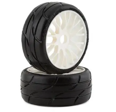 Grp Gt - To3 Revo Belted Pre-Mounted 1/8 Buggy Tires (White) (2) (Xm5) W/Flex Wheel- Xm5 1