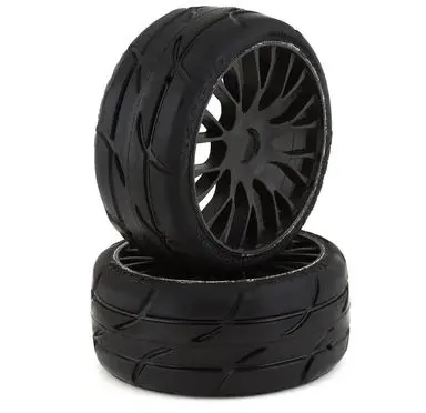 Grp Gt - To3 Revo Belted Pre-Mounted 1/8 Buggy Tires (Black) (2) (Xm7) W/Flex Wheel- Xm7 1