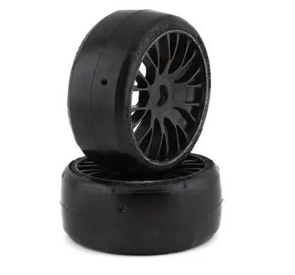 Grp Gt - To4 Slick Belted Pre-Mounted 1/8 Buggy Tires (Black) (2) (Xm5) W/Flex Wheel- Xm5 1