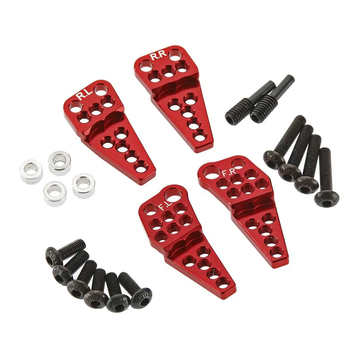 Hot Racing Adjustable Offset Multi Shock Mount: Scx10 Ii, Red 1