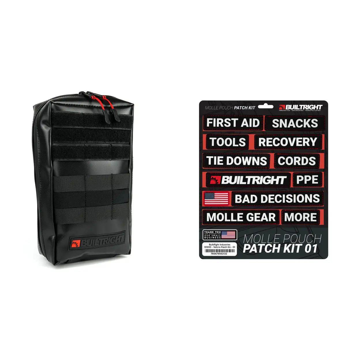 Molle Pouch - Black | Small (6"X10") 2