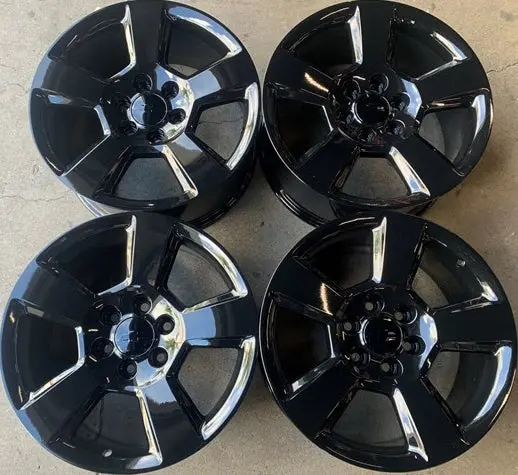 Sold Four 2018 Chevy Silverado Ltz Factory 20" Wheels Oem 5652 Tahoe Suburban 1500 Gloss Black 1