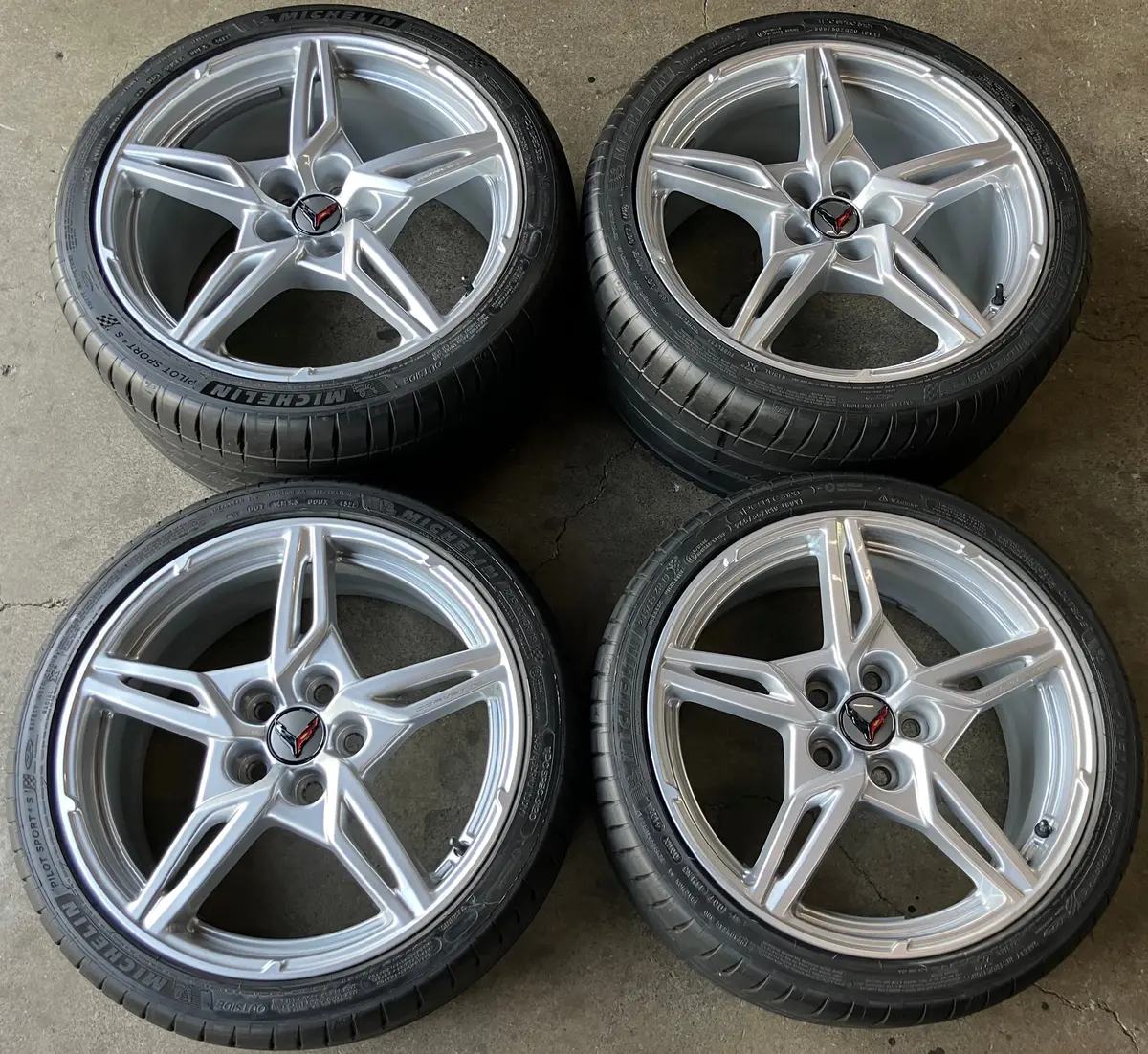 2023 Corvette C8 Factory 19 20 Wheels Tires Oem Rims Michelin Pilot 4S Zp Take Offs 1
