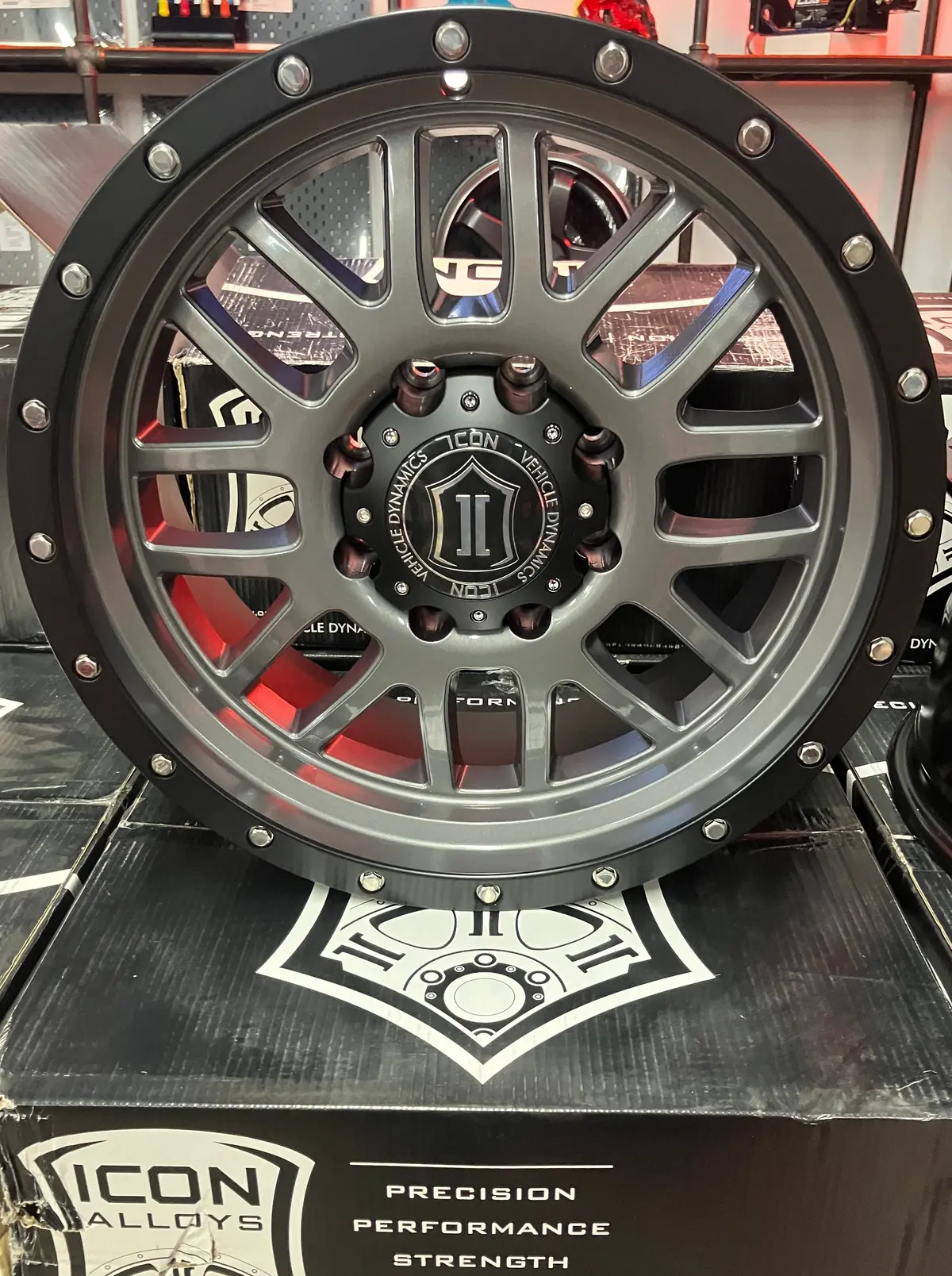 Four New Icon Alpha 20 Wheels F250 F350srw 1220908150Gm 20X9 +0 8X170 Gun Metal. 1