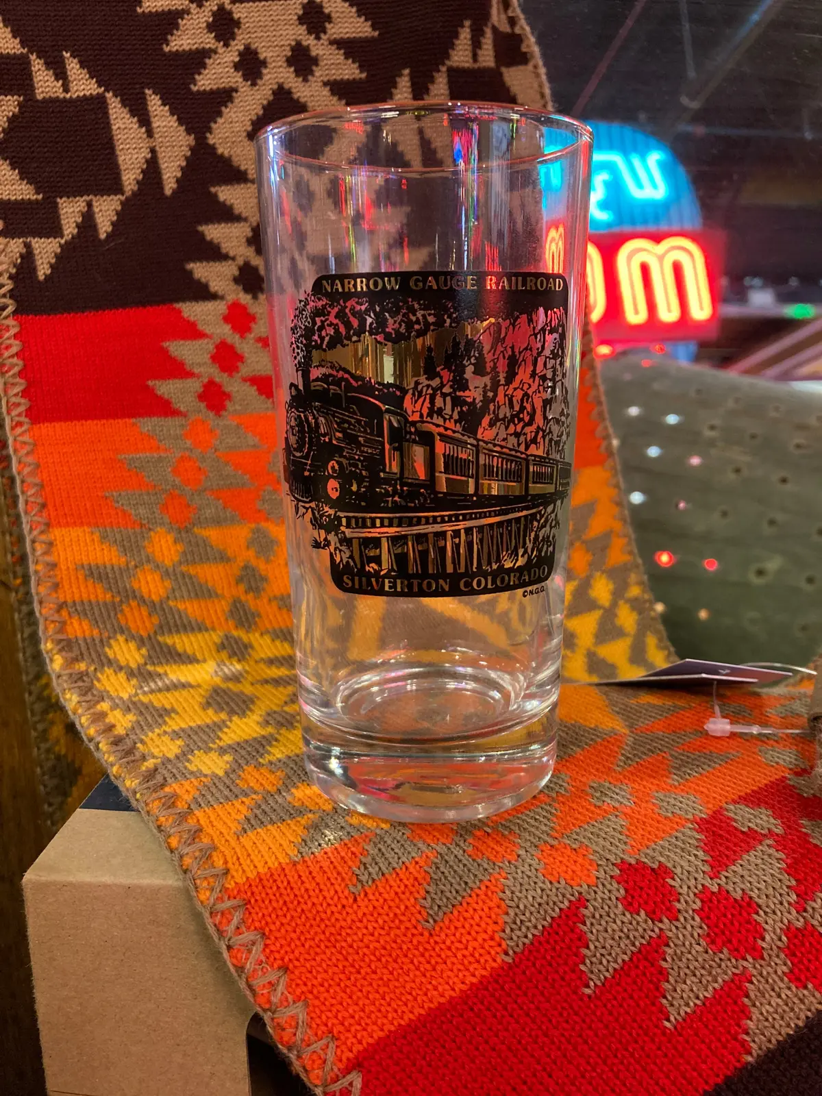 Narrow Gauge Railroad Silverton Colorado Souvenir Glass 1