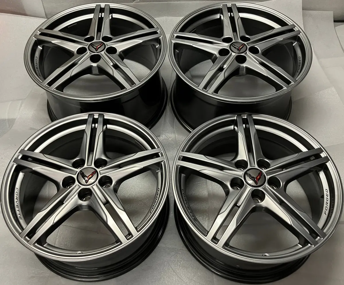 Sold Four 2026 Chevy Corvette C8 Factory 19 20 Wheels Oem Forged 84978126 / 8127 Silver 1