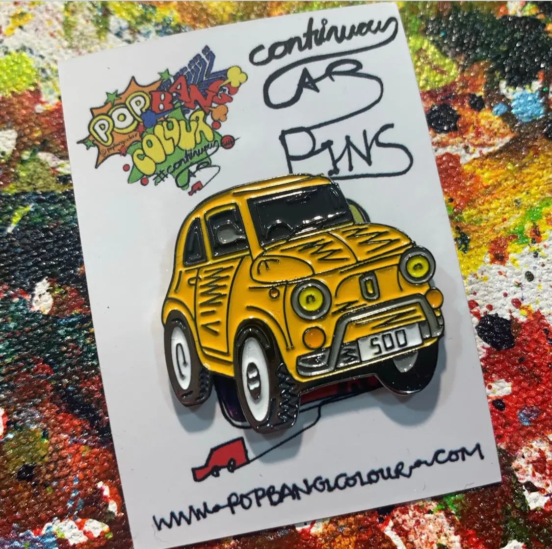 Fiat 500 Limited Edition Yellow Enamel Pin Badge - 1 Only Remaining 1