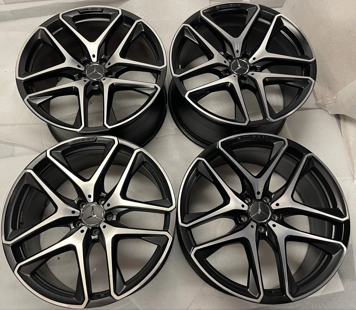 Four 2019 Mbz Gle53 Factory Amg 21 Wheels Rims Oem Black A1674014200 A167401300 1