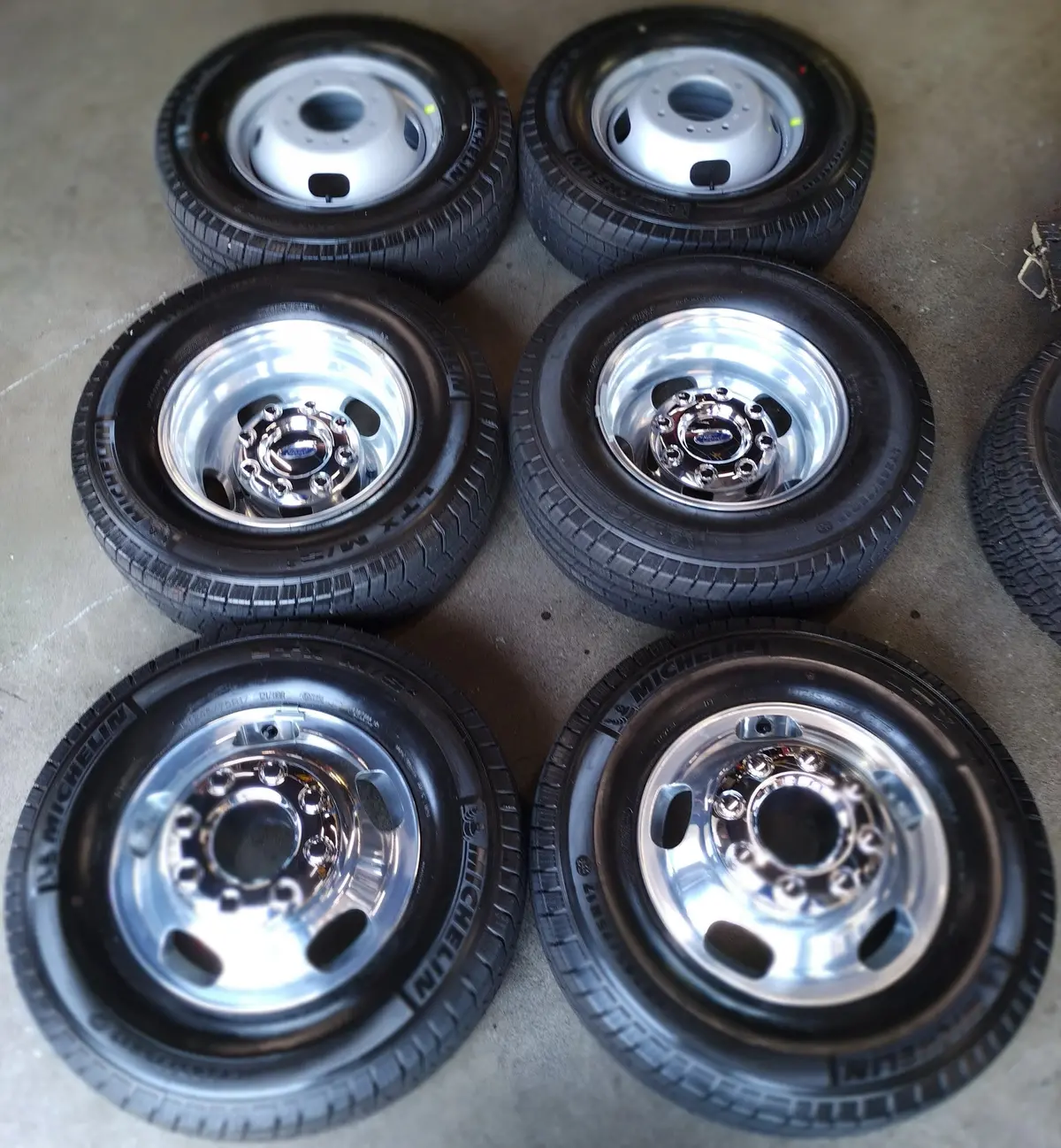 Sold Six 2025 Ford F350 Dually Factory Forged 17 Wheels Tires Oem Rims 3618 3619 Mich Ltx Ms2 1