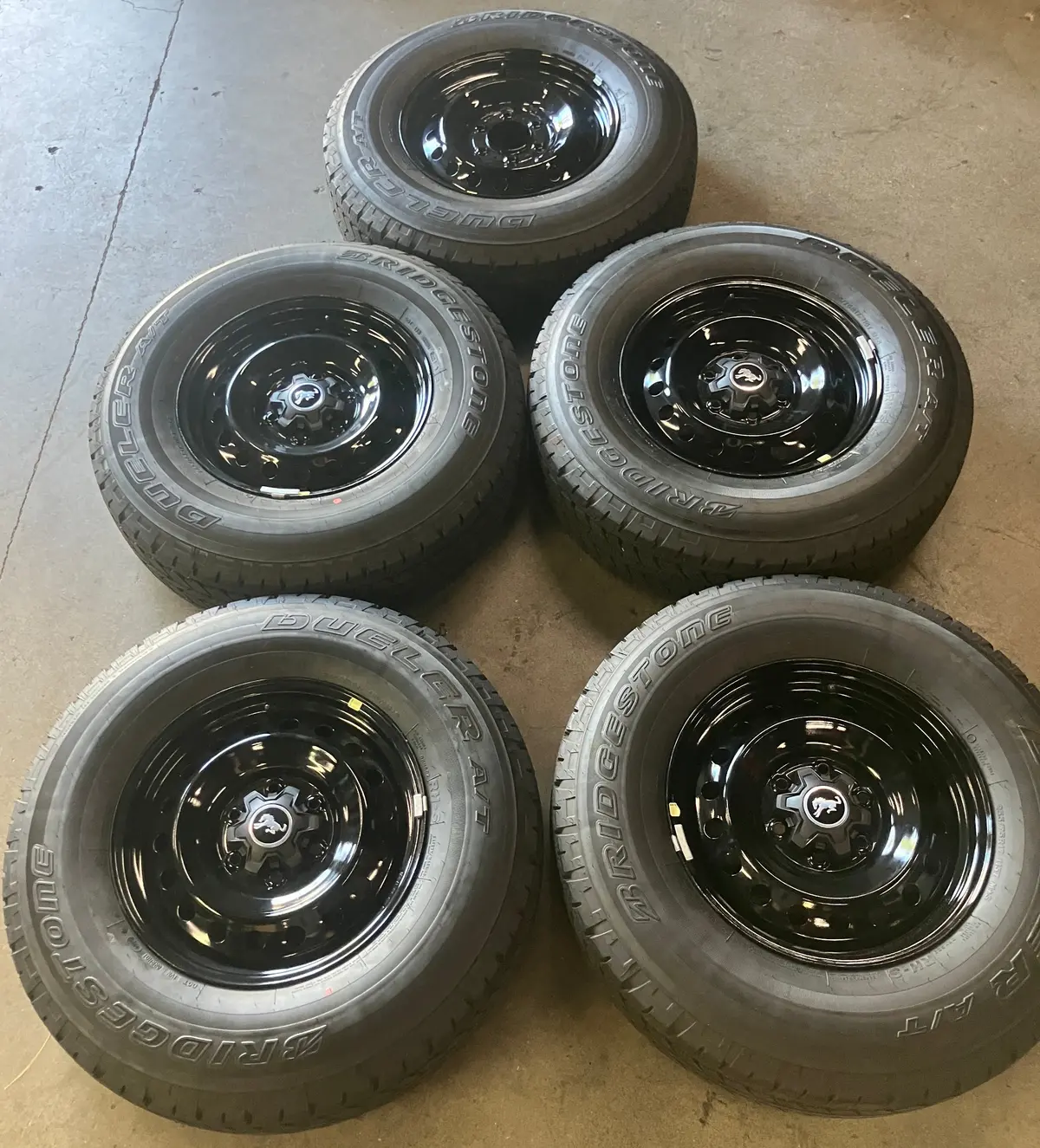 Five Oem Ford Bronco Black Diamond 17 Wheels Tires Factory Rims Sensors Black 1