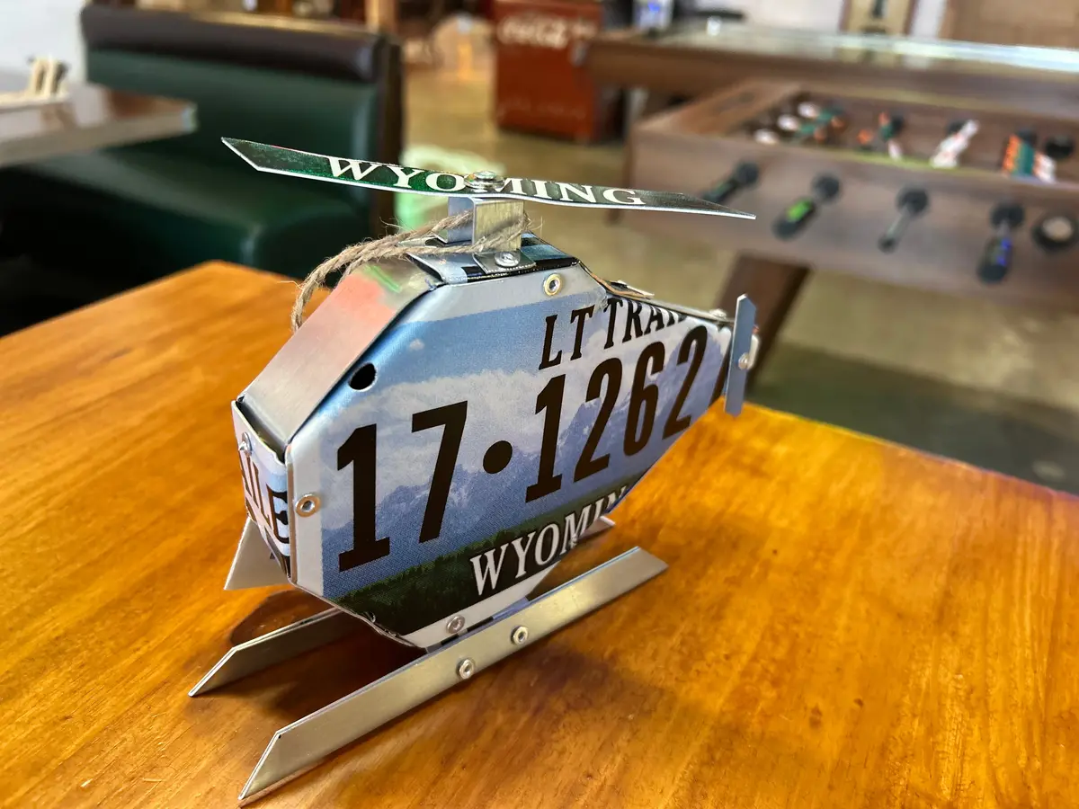 Wyoming License Plate Helicopter  Small 1