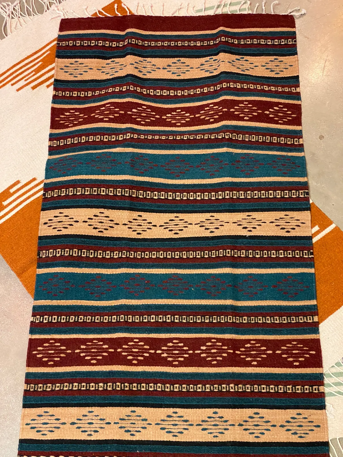 Multicolor Hand-Woven Wool Rugs-Zapotec- 30"X60" 8