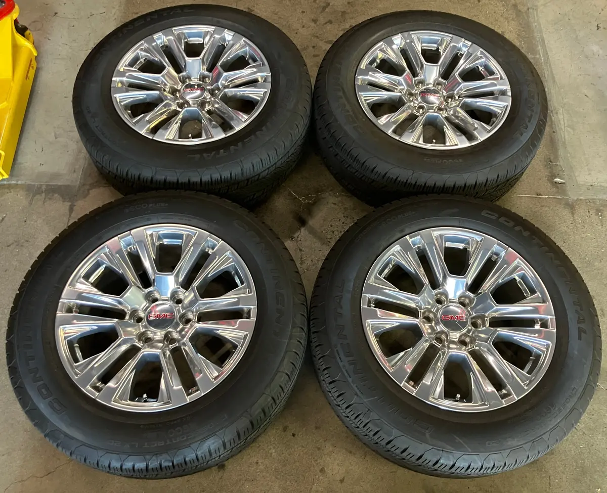 Sold 2025 Gmc Sierra Yukon Factory 20 Wheels Tires Oem 23377020 Polished Rims 5917 Silverado 1