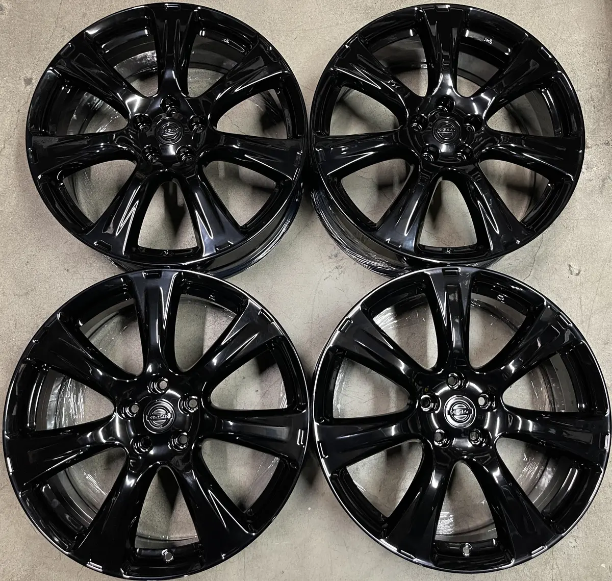 Four 2014 Nissan Murano Factory 20 Wheels Oem Rims 62581 Black 1