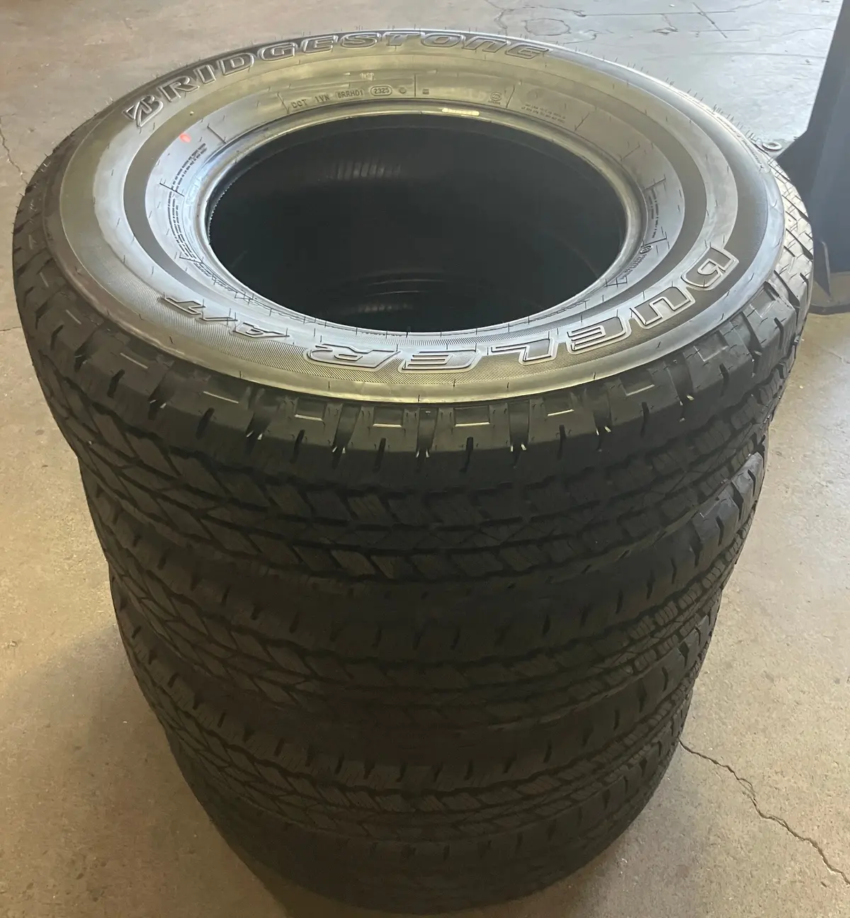 Set Of 4 255/75R17 Bridgestone Dueler A/T Rhs Takeoff Tires 1